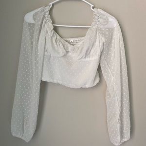 Off the shoulder lace long sleeve top!